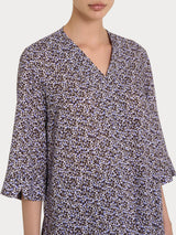 Blusa con geometric pattern e manica 3/4 in Ecoseta Rosa Donna - Ragno