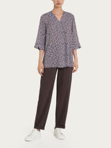 Blusa con geometric pattern e manica 3/4 in Ecoseta Rosa Donna - Ragno