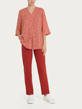 Blusa con geometric pattern e manica 3/4 in Ecoseta Rosa Donna - Ragno