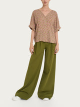 Blusa con geometric pattern e manica kimono in Ecoseta Viola Donna - Ragno