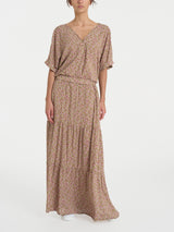 Blusa con geometric pattern e manica kimono in Ecoseta Viola Donna - Ragno