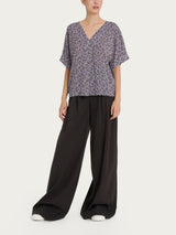 Blusa con geometric pattern e manica kimono in Ecoseta Rosa Donna - Ragno