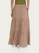 Gonna lunga con micro geometric pattern in Ecoseta Viola Donna - Ragno