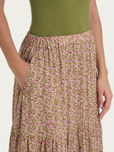 Gonna lunga con micro geometric pattern in Ecoseta Viola Donna - Ragno