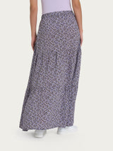 Gonna lunga con micro geometric pattern in Ecoseta Rosa Donna - Ragno