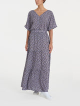 Gonna lunga con micro geometric pattern in Ecoseta Rosa Donna - Ragno