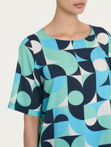 Blusa girocollo in Ecoseta Verdi Donna - Ragno