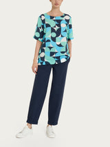 Blusa girocollo in Ecoseta Verdi Donna - Ragno