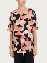 Blusa girocollo in Ecoseta Marroni Donna - Ragno