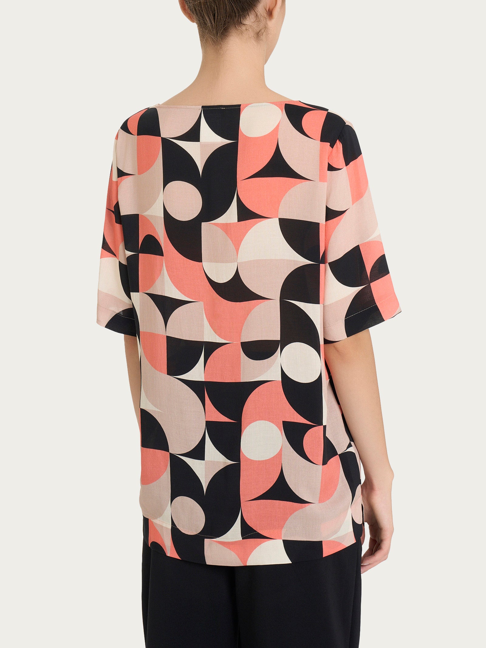 Blusa girocollo in Ecoseta Marroni Donna - Ragno