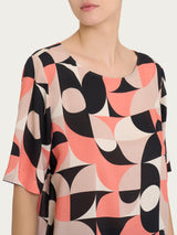 Blusa girocollo in Ecoseta Marroni Donna - Ragno