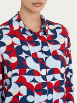 Camicia con geometric pattern in Viscosa Summer Azzurri Donna - Ragno