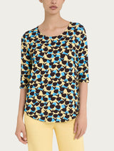 Maglietta girocollo con tulips pattern in Viscosa Summer Gialli Donna - Ragno