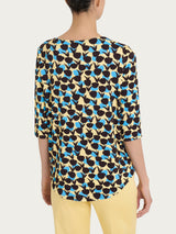 Maglietta girocollo con tulips pattern in Viscosa Summer Gialli Donna - Ragno