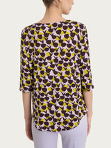 Maglietta girocollo con tulips pattern in Viscosa Summer Verdi Donna - Ragno