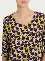 Maglietta girocollo con tulips pattern in Viscosa Summer Verdi Donna - Ragno