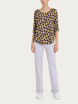 Maglietta girocollo con tulips pattern in Viscosa Summer Verdi Donna - Ragno