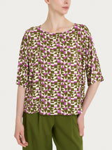 Maglia girocollo con geometric pattern in Viscosa Summer Donna - Ragno