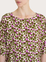 Maglia girocollo con geometric pattern in Viscosa Summer Donna - Ragno