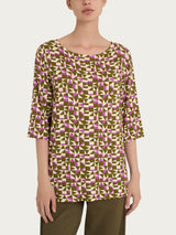 Maglia con scollo a barchetta e geometric pattern in Viscosa Summer Donna - Ragno