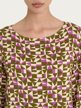 Maglia con scollo a barchetta e geometric pattern in Viscosa Summer Donna - Ragno