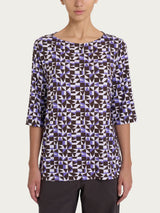 Maglia con scollo a barchetta e geometric pattern in Viscosa Summer Donna - Ragno