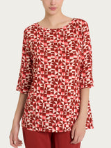 Maglia con scollo a barchetta e geometric pattern in Viscosa Summer Donna - Ragno