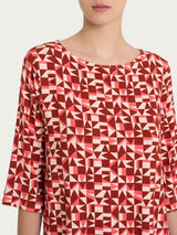 Maglia con scollo a barchetta e geometric pattern in Viscosa Summer Donna - Ragno