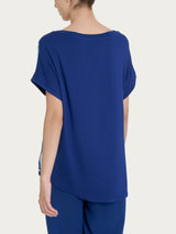 Maglietta con geometric pattern in Misto Viscosa Blu Donna - Ragno