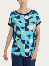 Maglietta con geometric pattern in Misto Viscosa Verdi Donna - Ragno