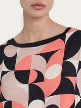Maglietta con geometric pattern in Misto Viscosa Marroni Donna - Ragno