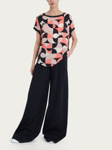 Maglietta con geometric pattern in Misto Viscosa Marroni Donna - Ragno