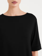 Abito girocolllo tinta unita in Viscosa Summer Neri Donna - Ragno