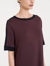 Abito girocolllo tinta unita in Viscosa Summer Marroni Donna - Ragno