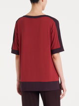 Maglietta girocollo con manica al gomito in Viscosa Summer. Rossi Donna - Ragno