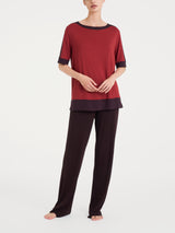 Maglietta girocollo con manica al gomito in Viscosa Summer. Rossi Donna - Ragno