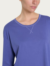 Pigiama tinta unita a pinocchietto in Jersey di cotone Blu Donna - Ragno
