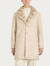 Cappotto con revers double-face in Vegan Fur Bianchi Donna - Ragno