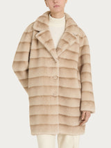 Cappotto con revers double-face in Vegan Fur Bianchi Donna - Ragno