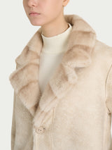 Cappotto con revers double-face in Vegan Fur Bianchi Donna - Ragno