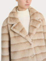 Cappotto con revers double-face in Vegan Fur Bianchi Donna - Ragno