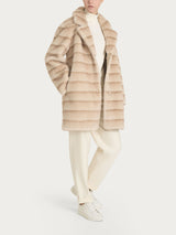 Cappotto con revers double-face in Vegan Fur Bianchi Donna - Ragno