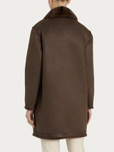 Cappotto con revers double-face in Vegan Fur Marroni Donna - Ragno