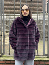 Fuzzy Coat Giaccone con cappuccio double-face Viola Donna - Ragno
