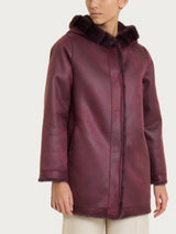 Fuzzy Coat Giaccone con cappuccio double-face Viola Donna - Ragno