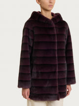 Fuzzy Coat Giaccone con cappuccio double-face Viola Donna - Ragno