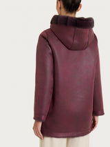 Fuzzy Coat Giaccone con cappuccio double-face Viola Donna - Ragno