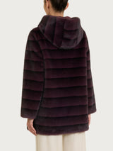 Fuzzy Coat Giaccone con cappuccio double-face Viola Donna - Ragno