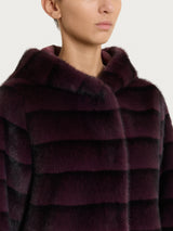 Fuzzy Coat Giaccone con cappuccio double-face Viola Donna - Ragno