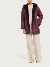 Fuzzy Coat Giaccone con cappuccio double-face Viola Donna - Ragno